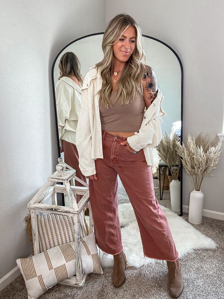 Tank - tts (large) 
Shacket - tts (large) fits oversized, 30% off $75+ with code: BMSM30, 20% off $50+ with code: BMSM20 
Jeans - 40% off! tts (10) linked more colors too!
Boots - tts (11) 

#LTKcurves #LTKSeasonal #LTKstyletip
