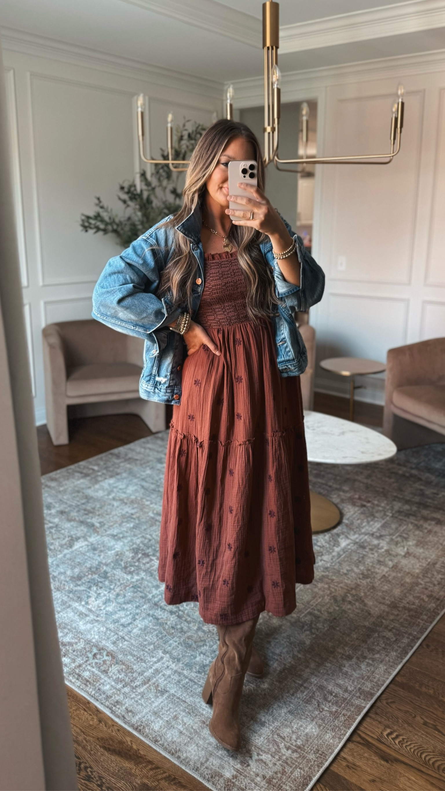 The cutest fall maxi dress with smocked top making it nursing and pumping friendly! Fits true to size 

#LTKBump #LTKStyleTip #LTKHoliday