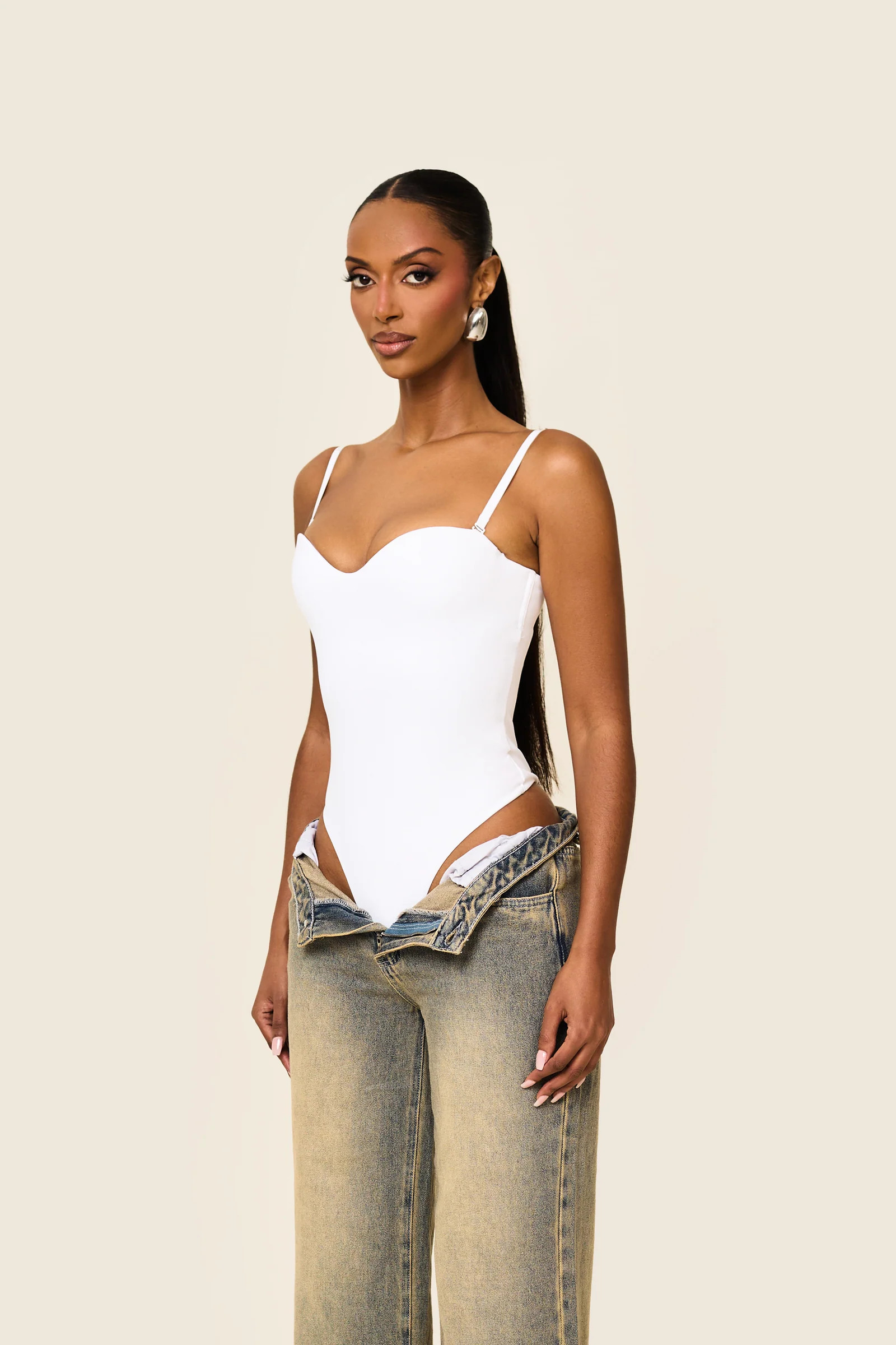 The Sculpt Bodysuit in White | Mars The Label
