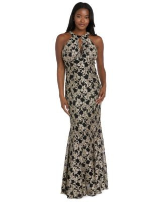 R & M Richards Women's Long Lace Scalloped Bodice Dress - Macy's | Macy's