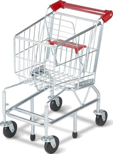 Melissa & Doug Toy Shopping Cart, Grocery Store Pretend Play Toys with Sturdy Metal Frame & Working Wheels, Toddler Shopping Cart, Preschool Learning Toys for Girls & Boys 3+ | Amazon (US)