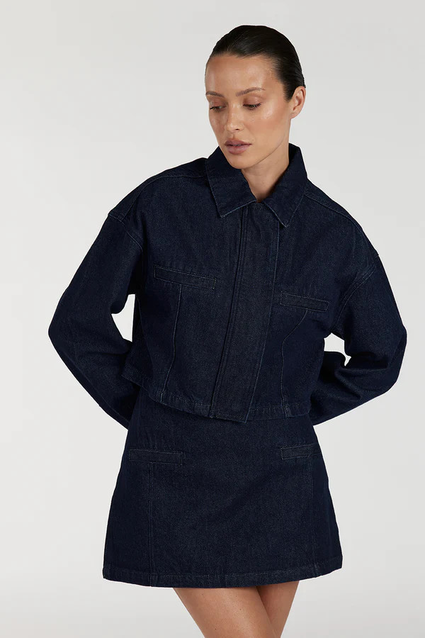 ALBERTA INDIGO TAILORED DENIM SKIRT | DISSH