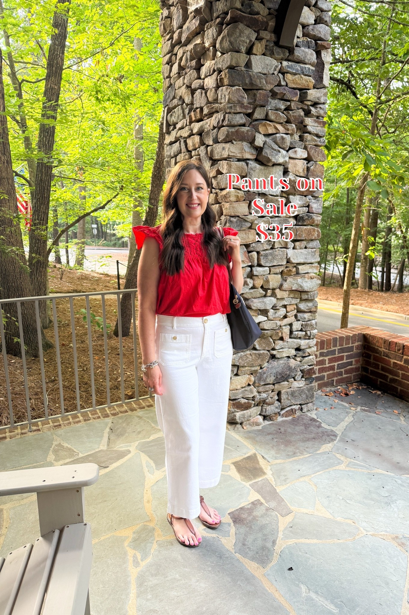 Wide leg cropped white pants on sale. Similar sandal linked and on sale today

#LTKootd #LTKSaleAlert #LTKOver40