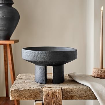 Rough Industrial Black Ceramic Decorative Bowl | West Elm (US)