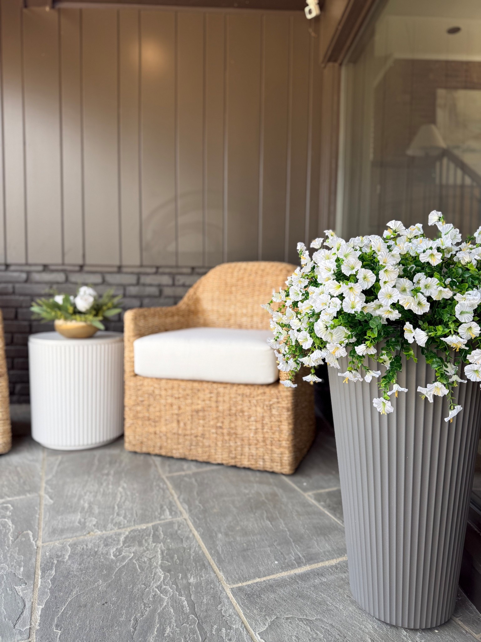 Spring Must Have! I can’t believe that these morning glories are fake! I was on the hunt for the perfect faux florals to pair with these awesome planters from Amazon, and stumbled across these. I used a floral foam ball to hold the stems together in the planter and love the way that it turned out! They look so beautiful and will last all season!

#fauxflorals #outdoorfauxplants #planterpots #frontporchmakeover #springentryway

#LTKFindsUnder50 #LTKSeasonal #LTKHome