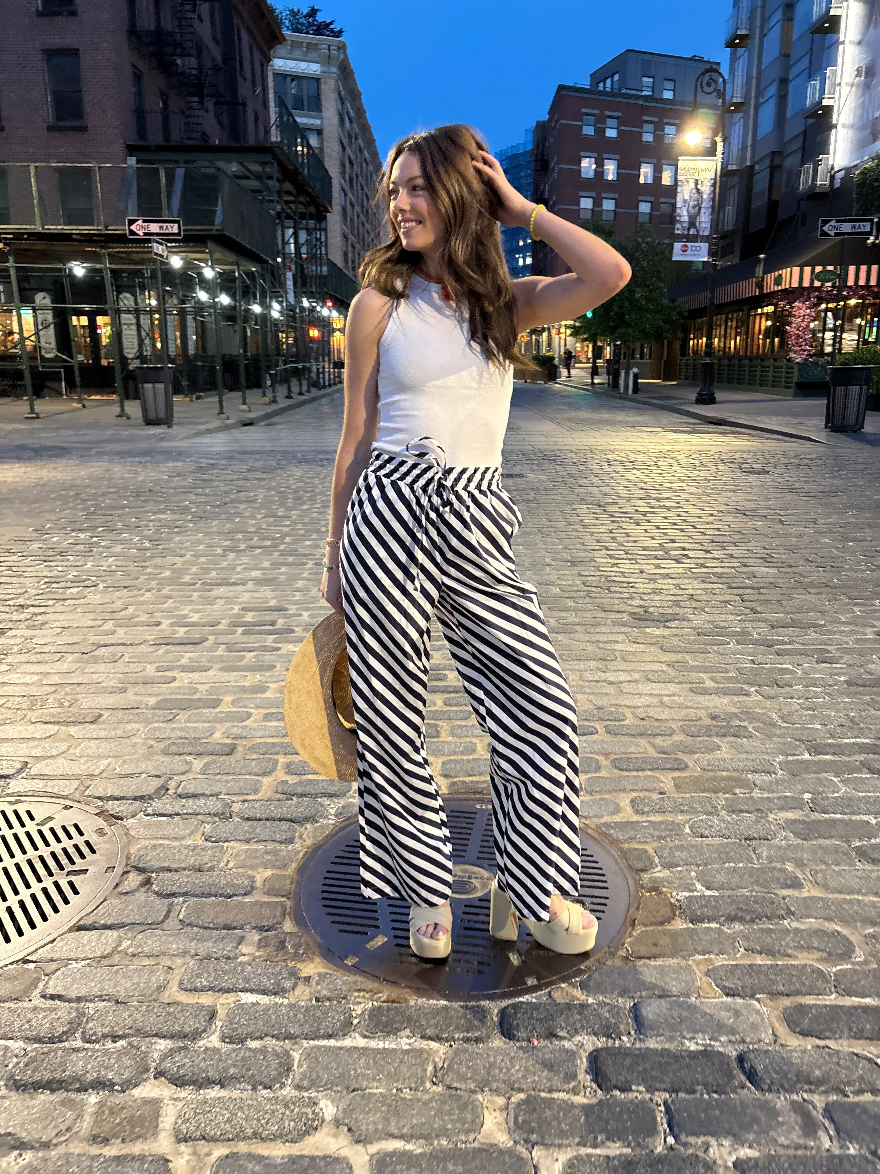 The St. Tropez Printed Stripe Pants | Jocelyn