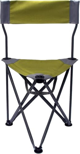 Travel Chair Ultimate Slacker, Quick Folding Tripod Stool with Backrest, Fishing Camping Hiking Chair with Carry Strap, Polyester, Green | Amazon (US)