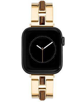 Anne Klein Women's Gold-Tone Alloy with Tiger's Eye Gemstone Accents Link Bracelet Compatible wit... | Macy's