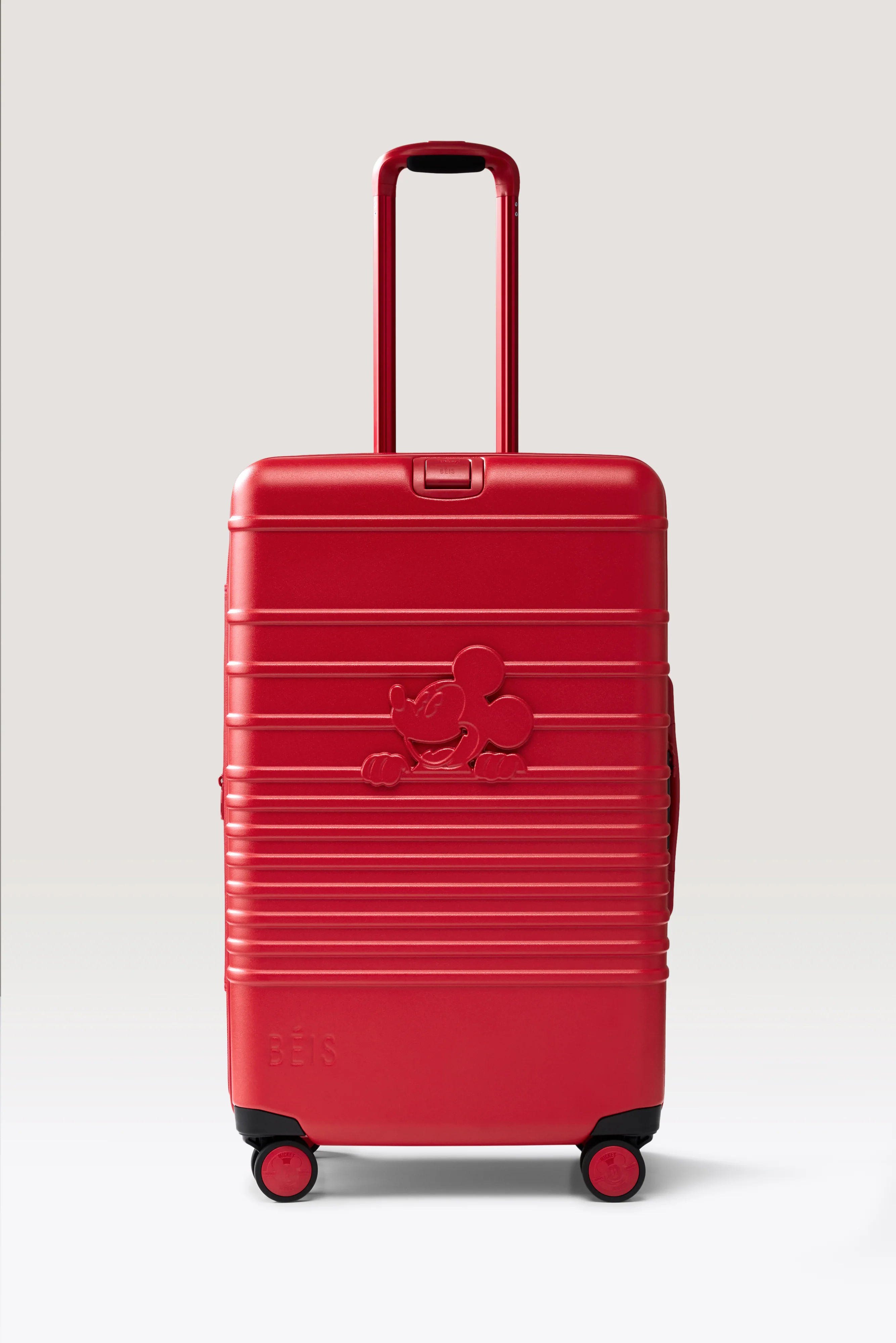 B\u00c9IS \u2018The Disney Medium Check-Roller' in Mickey Mouse Red - Red Checked Disney Luggage | BEIS