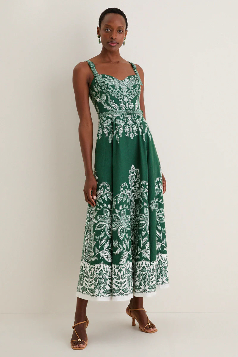 Miranda Dark Green Belt Buckles Maxi Dress | Tuckernuck (US)