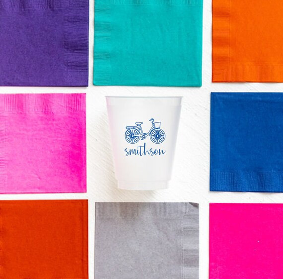 Bike cups personalized frosted cups beach house cups | Etsy | Etsy (US)