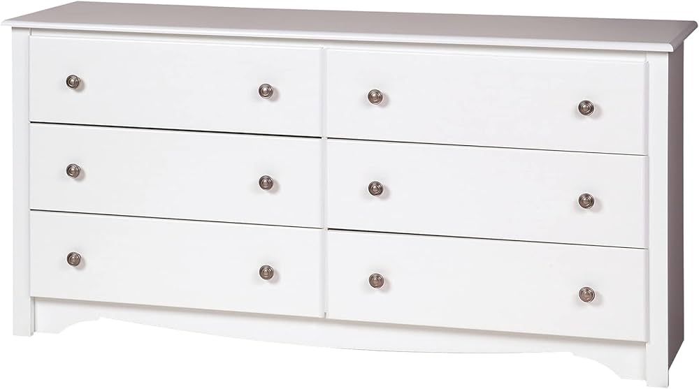 Sonoma 6 Drawer Double Dresser for Bedroom, White | Amazon (US)