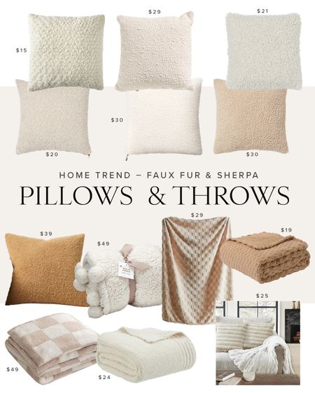 HOME TREND \ faux fur and Sherpa🫶🏻

Pillows
Throws
Blankets
Walmart 
Cozy decor 

#LTKfindsunder50 #LTKhome #LTKSeasonal