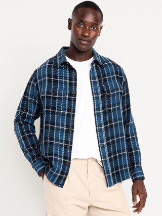 Loose Fit Textured Plaid Pocket Shirt | Old Navy (US)