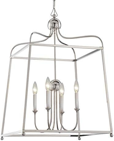 Crystorama 2244-PN Libby Langdon for Sylvan 4 Light Chandelier in Polished Nickel Finish | Amazon (CA)
