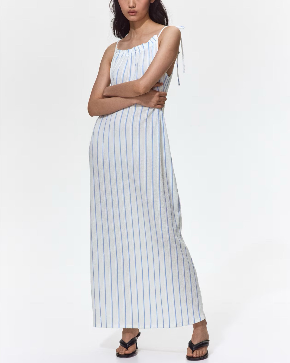 Blue and white striped maxi dress with tie straps 

#LTKSeasonal