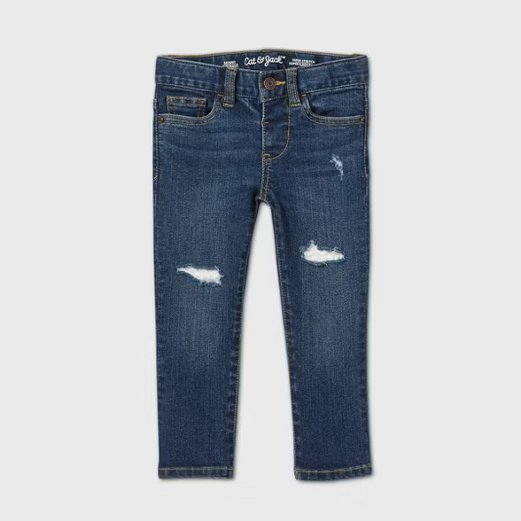 Toddler Girls' Lace Skinny Jeans - Cat & Jack™ Dark Wash | Target