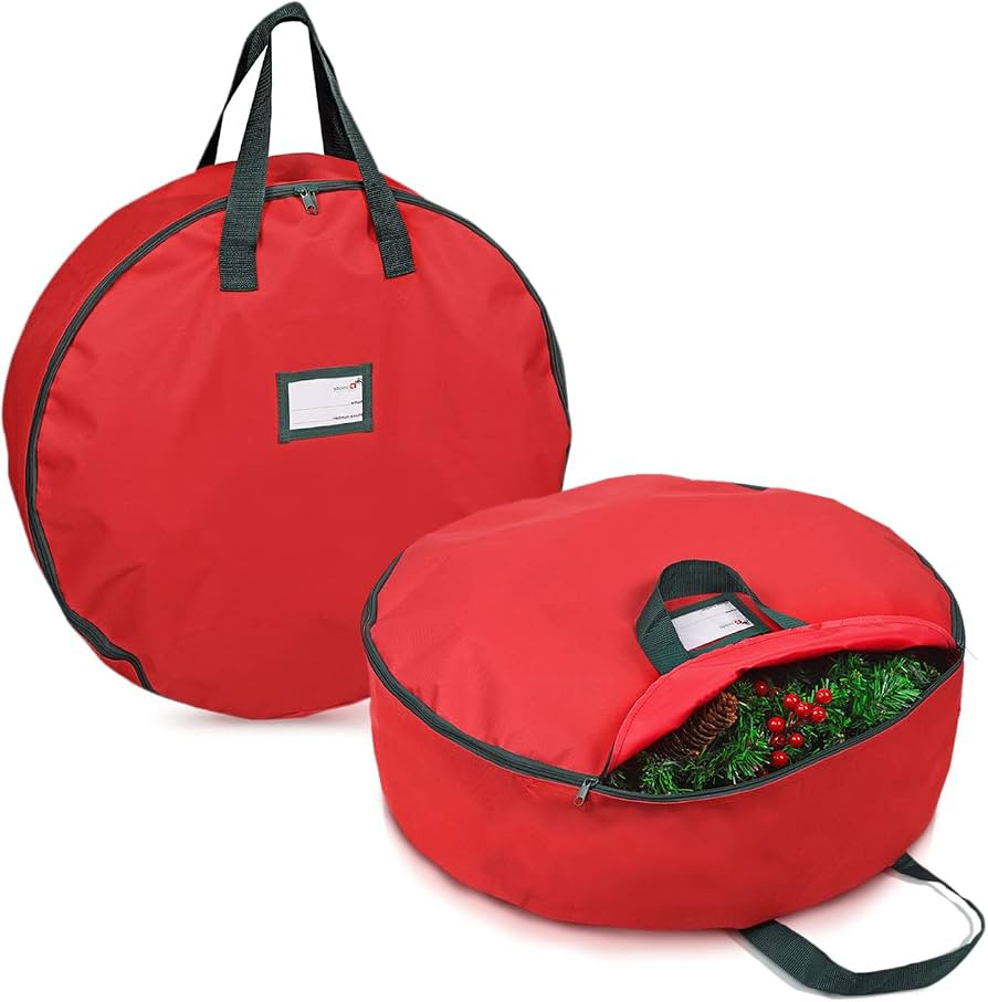 Christmas Wreath Storage Bag 36" - 2 Pack Artificial Wreath Container - Garland Holiday Xmas Wrea... | Amazon (US)