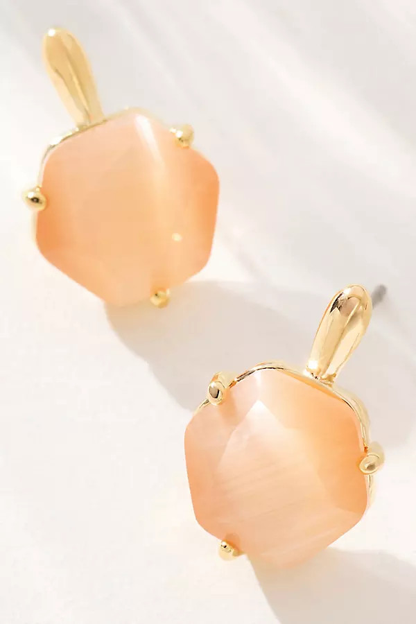Hexagon Stone Post Earrings | Anthropologie (US)