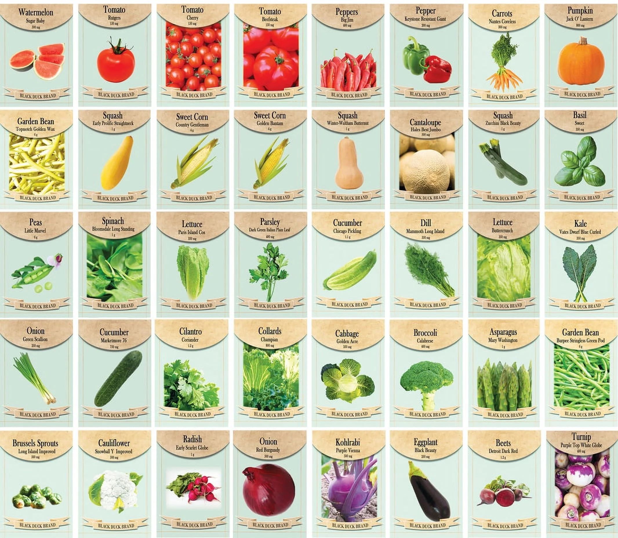 Set of 40 Heirloom Vegetable Garden Seeds - Heirloom Vegetable Garden Seeds - 100% Non-GMO! - May... | Walmart (US)