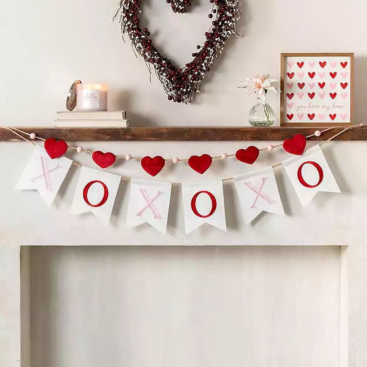 New! Pink & Red XOXO Hearts Banner | Kirkland's Home