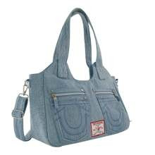 Horseshoe Stitch Denim Satchel | SHEIN