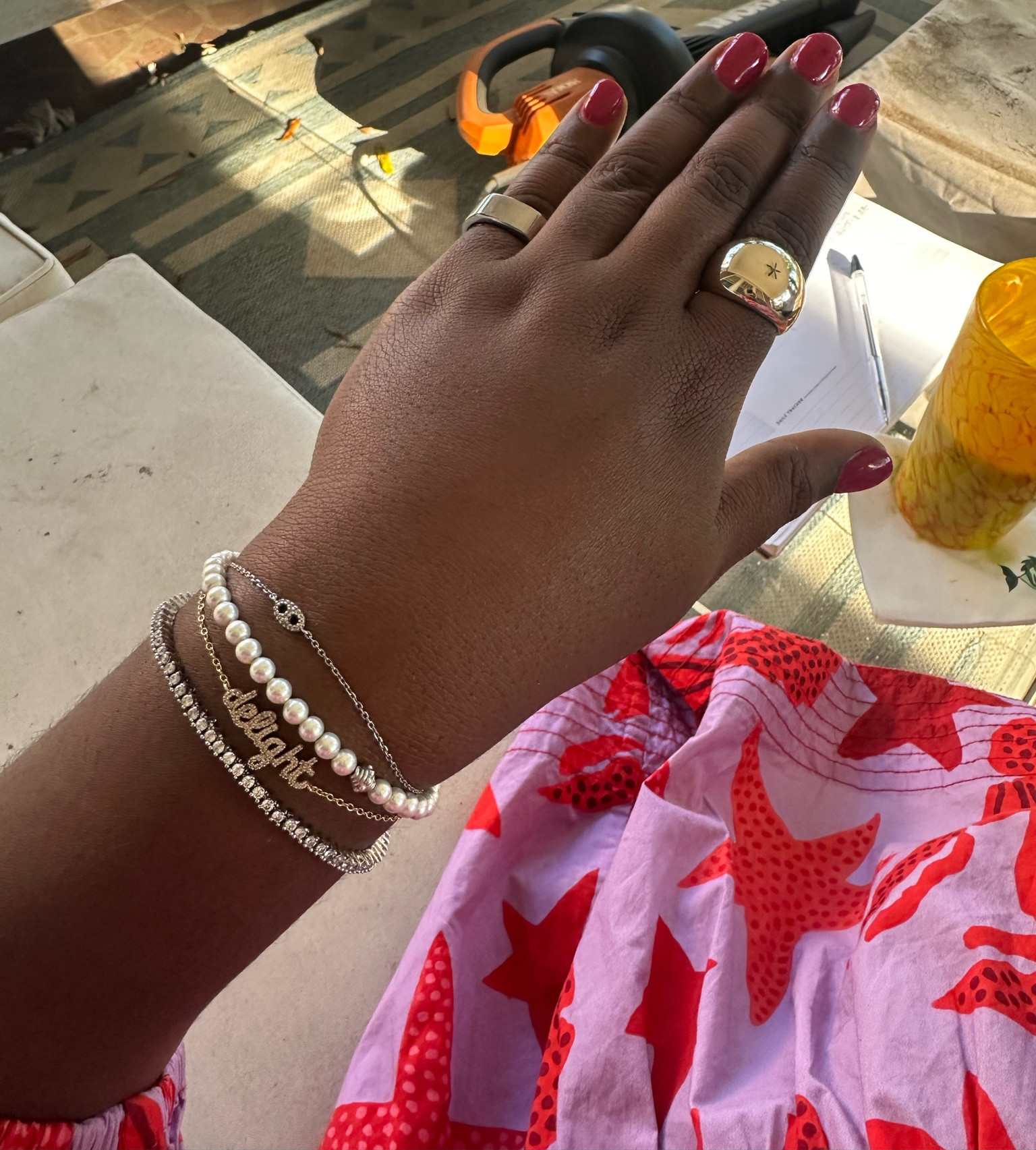 Stacking new pretty things: Melinda Maria tennis bracelet + thick ass ring 💗

#LTKStyleTip #LTKSaleAlert #LTKFindsUnder100