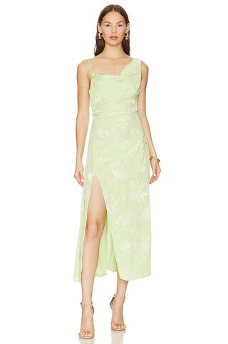 For Love & Lemons Ilana Midi Dress in Green from Revolve.com | Revolve Clothing (Global)