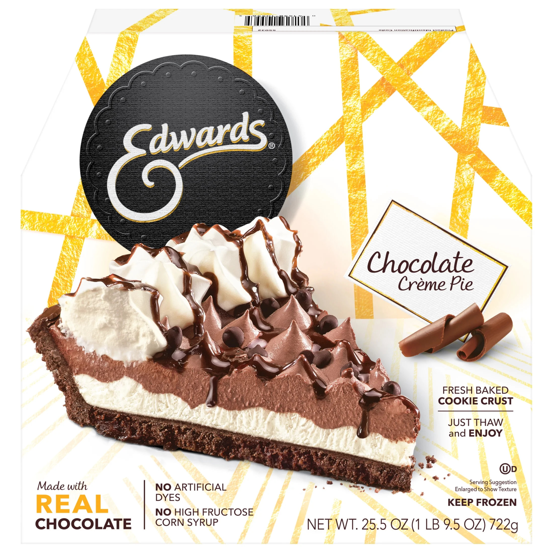 Edwards Premium Desserts Frozen Chocolate Crème Pie, 25.5 oz | Walmart (US)