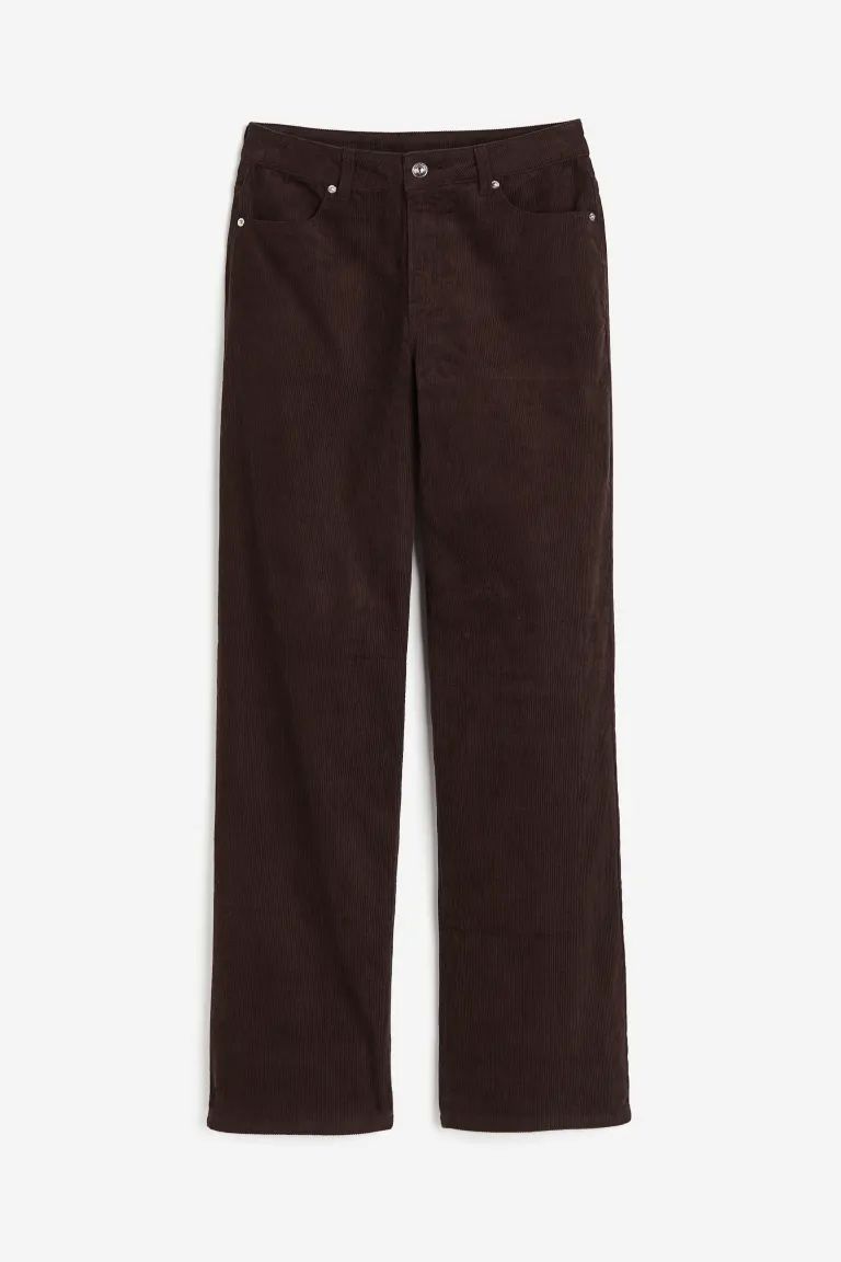 Corduroy Pants - Dark brown - Ladies | H&M US | H&M (US + CA)