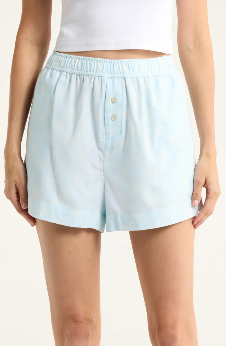 Print Cozy Flannel Boxer Pajama Shorts | Nordstrom