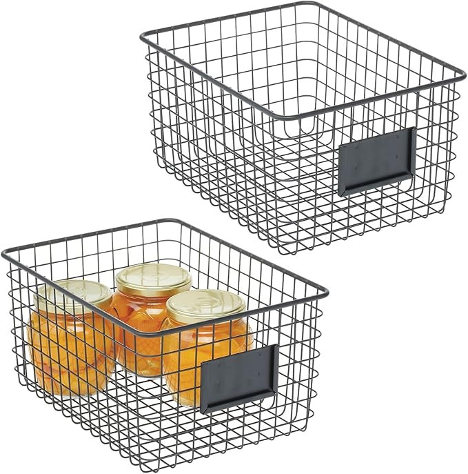 mDesign 2er-Set Allzweckkorb aus Metall – Aufbewahrungskorb für Küche, Vorratskammer etc. –... | Amazon (DE)
