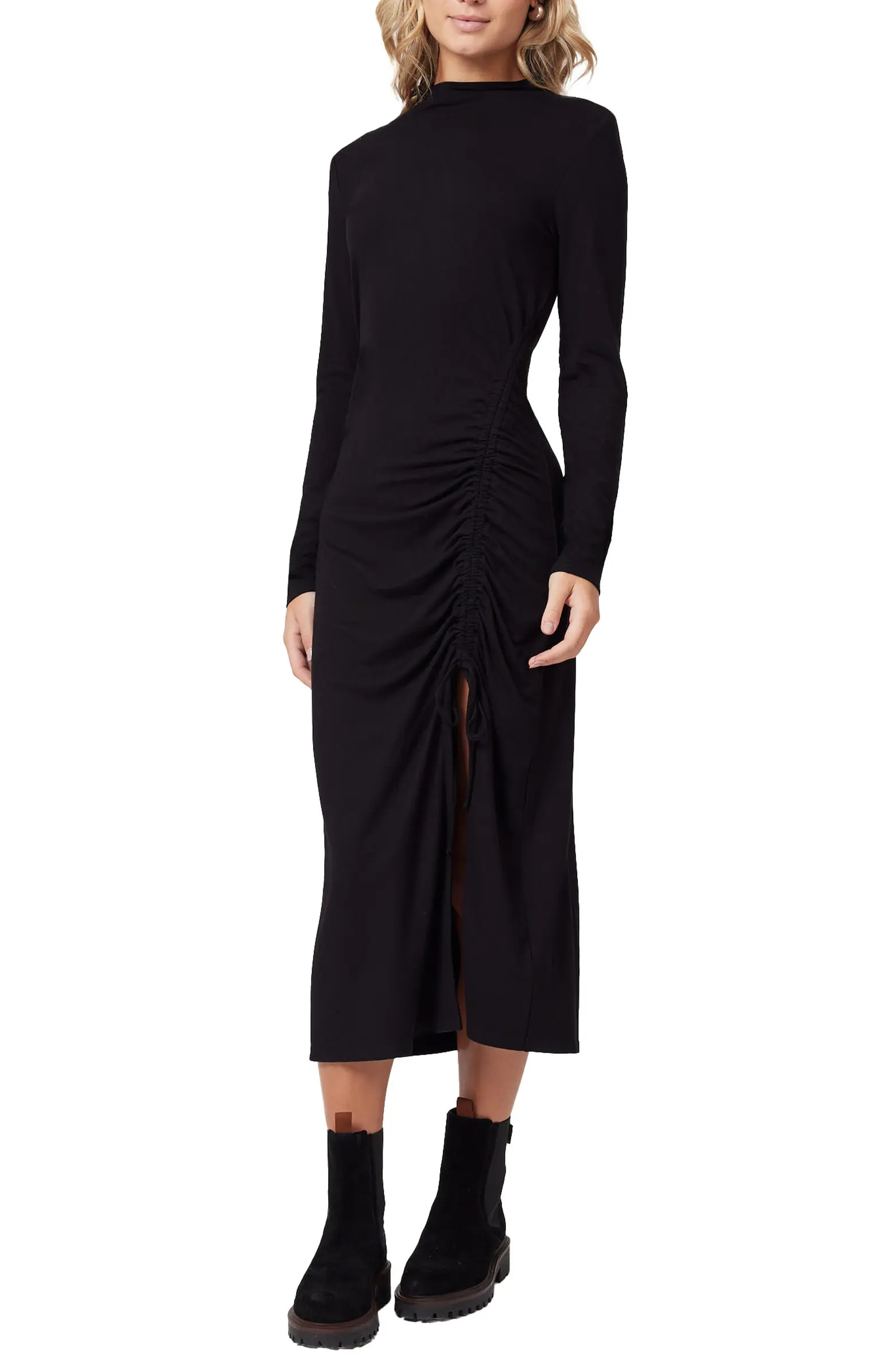 Asymmetric Ruched Long Sleeve Dress | Nordstrom Rack