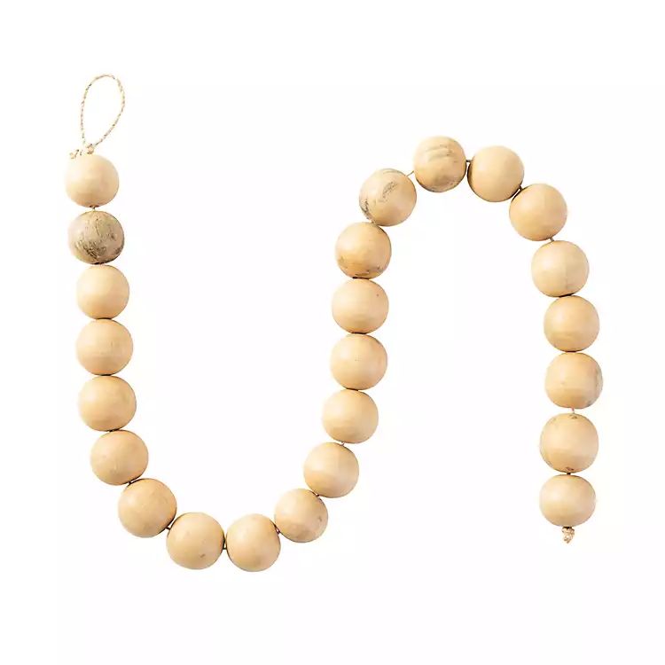 New!Natural Mango Wood Beaded Rope Garland, 52 in. | Kirkland's Home