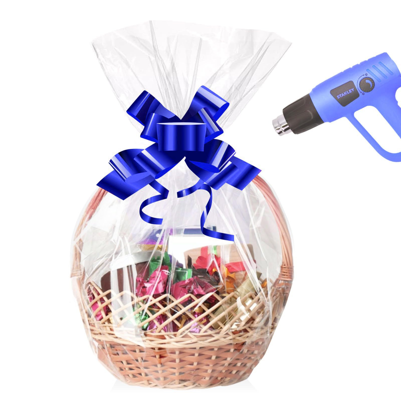 mioule Shrink Wrap Bags for Gift Baskets, 20Pcs 16x24 Inches Cellophane Heat Shrink Plastic Wrap ... | Amazon (US)