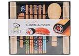 Soeos Beginner Sushi Making Kit, 10 Piece Bamboo Sushi Kit with 2 Bamboo Rolling Mats, 5 Pairs Chops | Amazon (US)