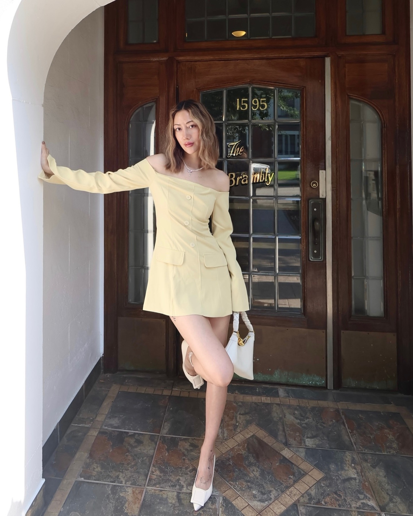 Did someone say butter 🧈 yellow? 💛
Blazer dress @peppermayo #peppermayo 
.
.
Butter yellow outfit inspo, Pinterest girl aesthetic, classy street style, mode blogger, minimal street style, summer outfit ideas, Vancouver fashion creator