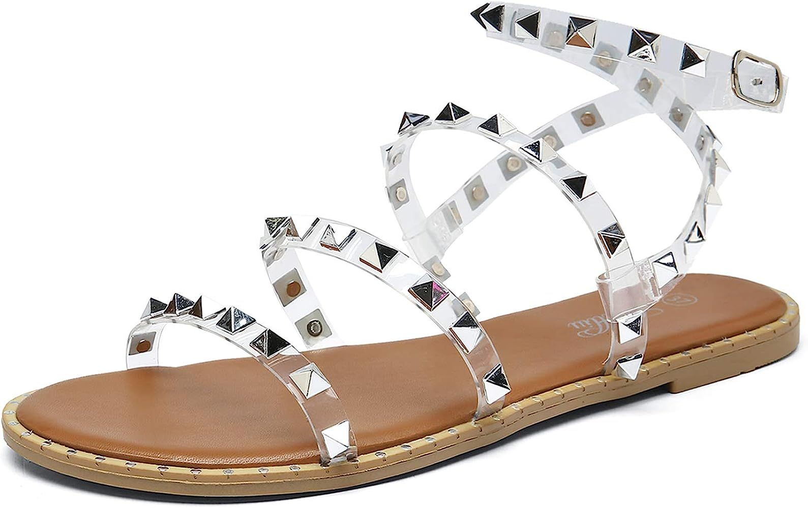 Clear Studded Sandals | Amazon (US)