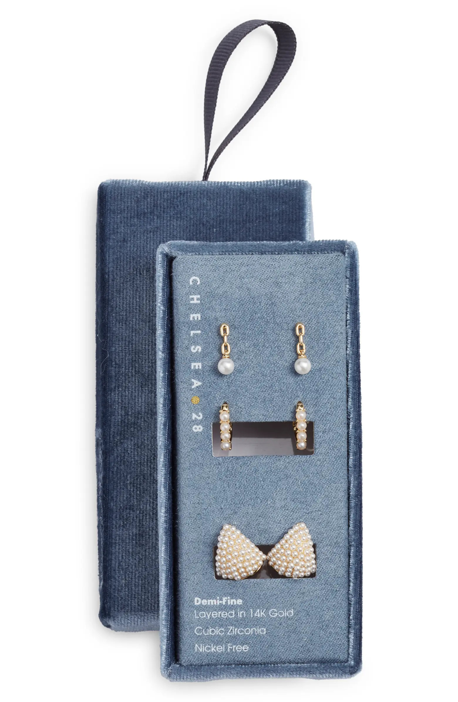 3 Pairs of Demi Fine Faux Pearl Earrings | Nordstrom