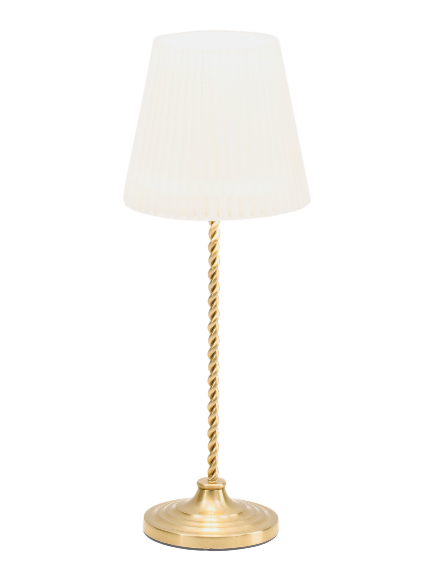 15.75in Fluted Fabric Twisted Metal Rechargeable Table Lamp | Lighting | Marshalls | Marshalls