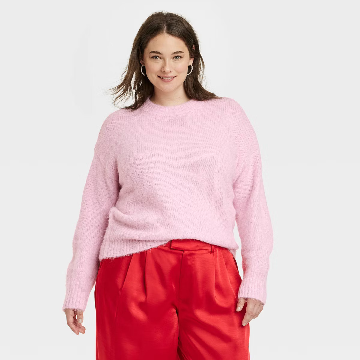 Women's Crewneck Brushed Pullover Sweater - A New Day™ | Target