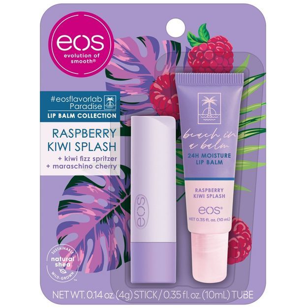 eos Raspberry Kiwi Splash Stick and Tube Lip Balm Combo - 2ct | Target