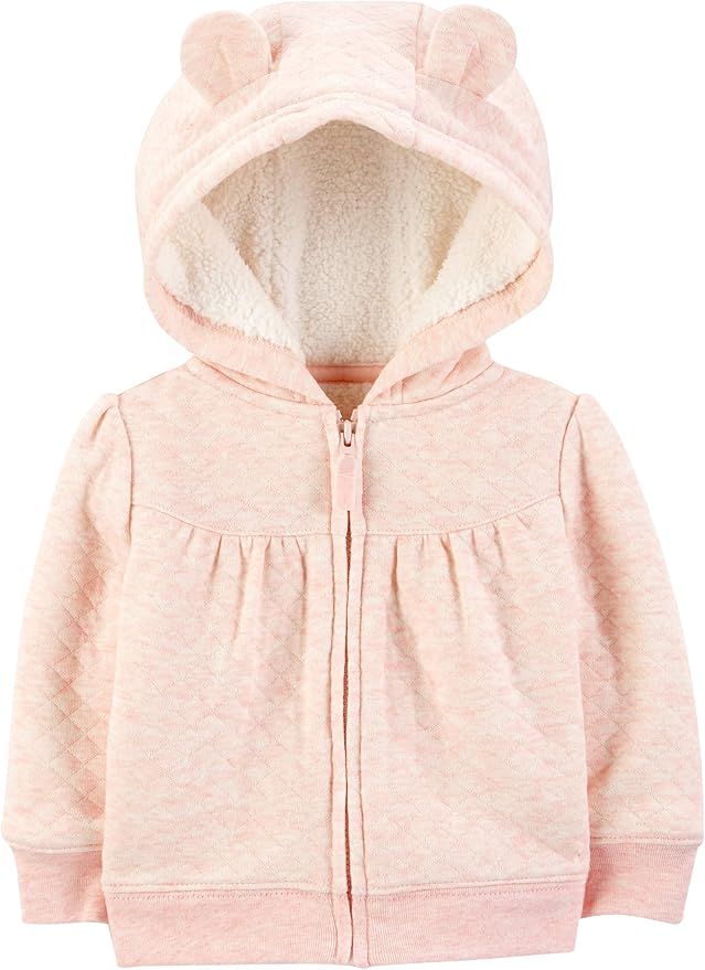 Simple Joys by Carter's Baby Girls' Hooded Sweater Jacket with Sherpa Lining | Amazon (US)