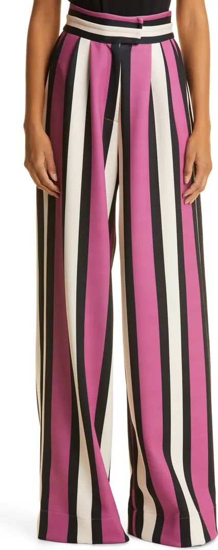 Kimberly Goldson Liza Satin Cuff Wide Leg Pants | Nordstrom | Nordstrom