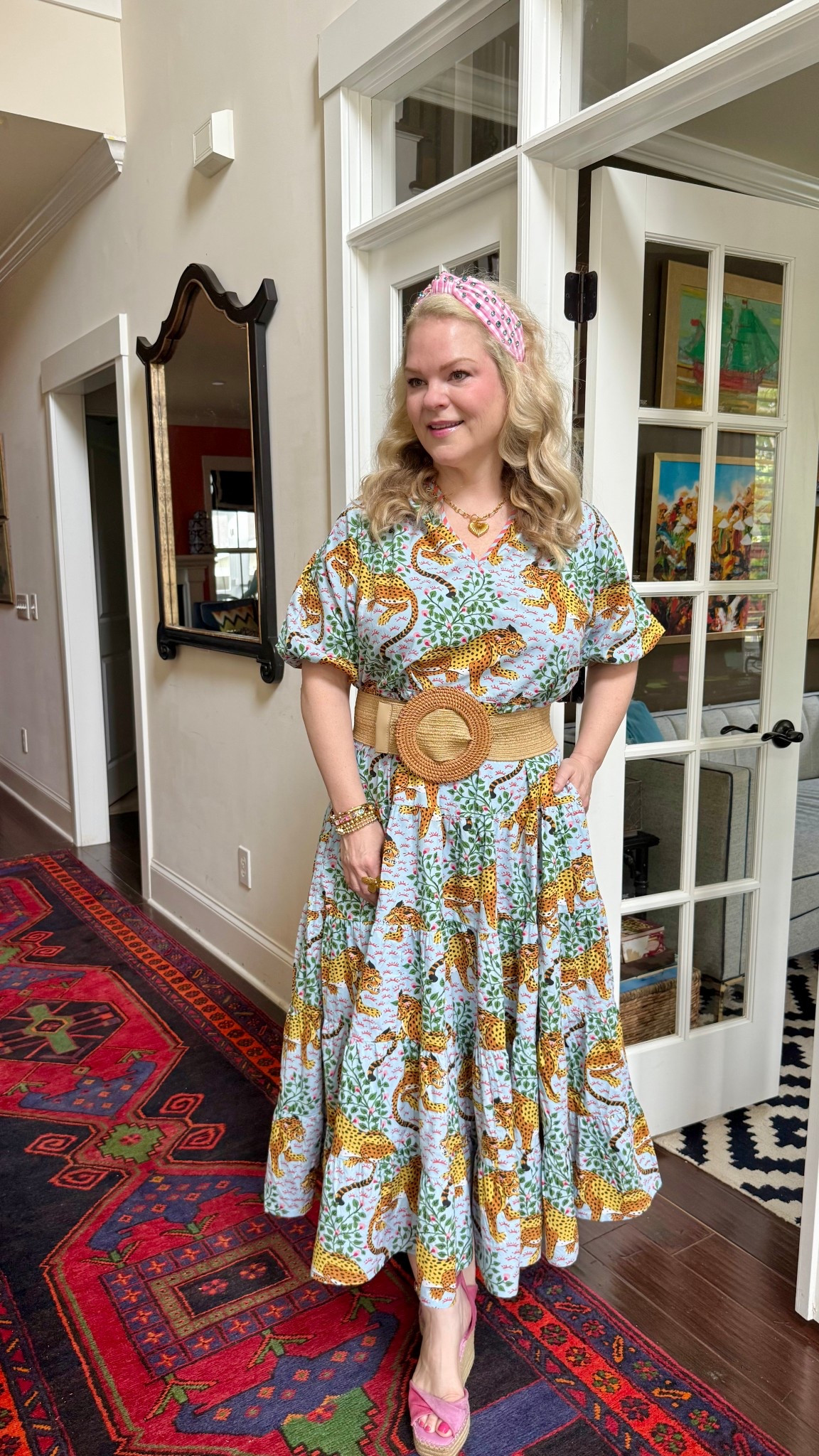 This dress is on sale today! Rattan belt is from jujuloves.com

#LTKOver40 #LTKFallSale