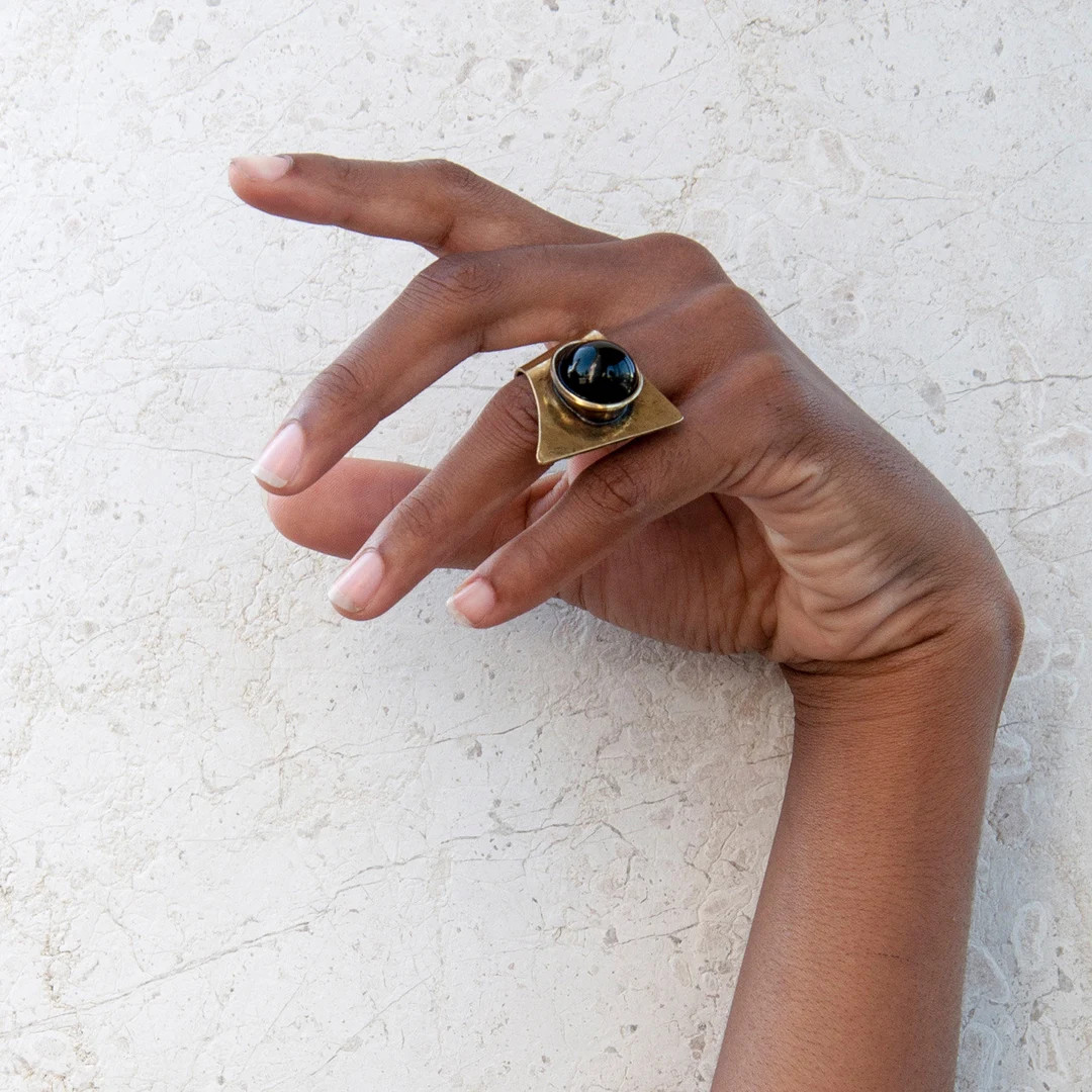 Statement Ring, Onyx Ring, Ring Stone, Bold Ring, Handmade Ring, Statement Jewelry, Adjustable Ri... | Etsy (US)