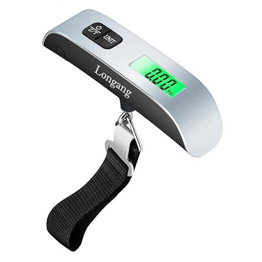 Longang 110 Lbs Digital Hanging Luggage Scale with Backlit for Travel, Rubber Paint Handle and Ba... | Amazon (US)