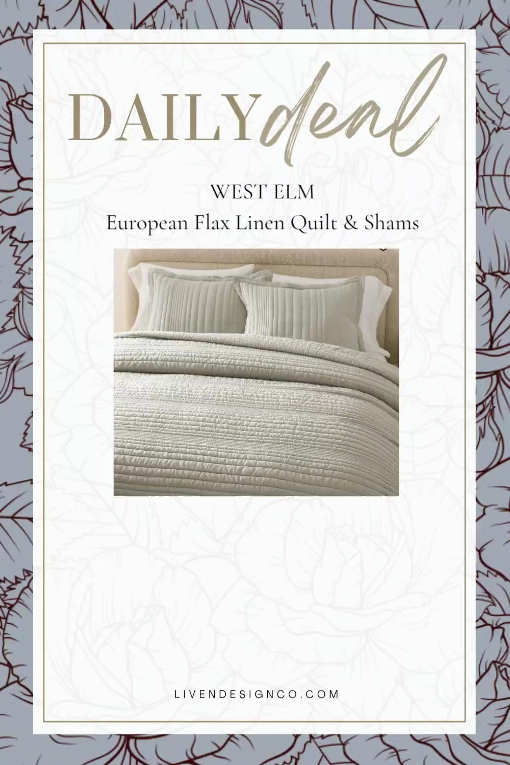 Daily deal West Elm bedding. Flax Linen Quilt and sham set. Bedding

#LTKSeasonal #LTKHome #LTKSaleAlert