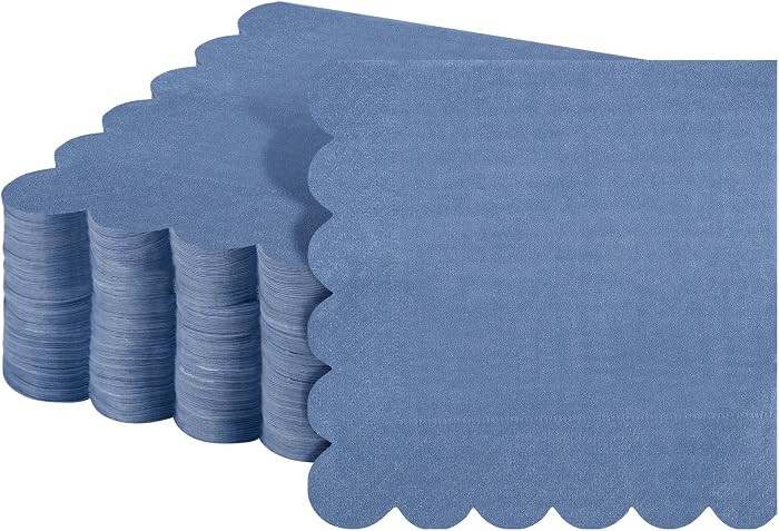 100 Pcs Scalloped Cocktail Napkins Thick Paper Disposable Party Napkins Beverage Tissue for Weddi... | Amazon (US)