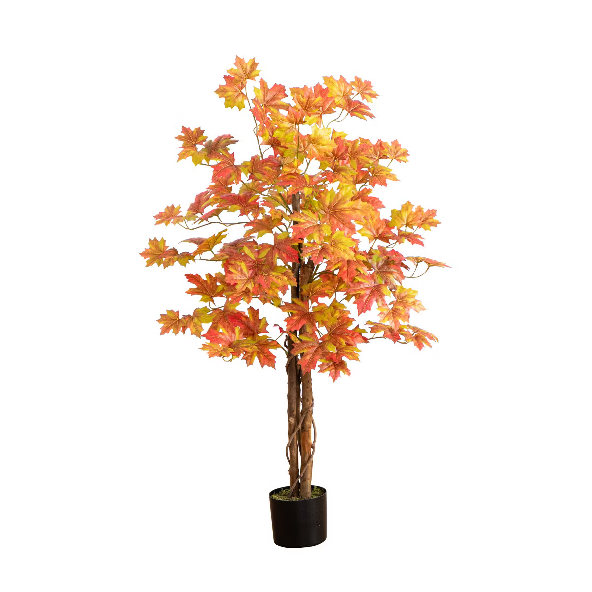 Nearly Natural 4-ft Autumn Deluxe Maple Artificial Fall Tree | Target
